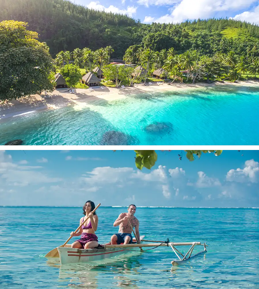 Hôtel le Mahana et tour en pirogue polynésienne