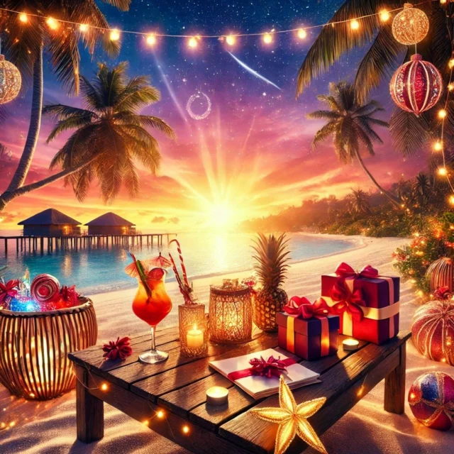 Chers clients, 

En cette fin d’année, nous tenons à vous remercier pour la confiance que vous nous témoignez. Ensemble, nous avons partagé le plaisir de créer des voyages uniques vers les îles paradisiaques et les destinations de rêve.

Que cette période festive soit pour vous l’occasion de rêver à de nouveaux horizons, bercés par le doux murmure des vagues et le souffle des alizés.

JLT sera fermé pour congés annuels du 25/12 au 31/12 inclus.
Nous restons à votre écoute pour toute urgence, par mail sur infos@jltvoyages.com.

Nous vous souhaitons d’excellentes fêtes de fin d’année !

Hâte de vous retrouver en 2025 pour réaliser vos envies d'évasion et de vous accompagner vers de nouvelles îles magiques.